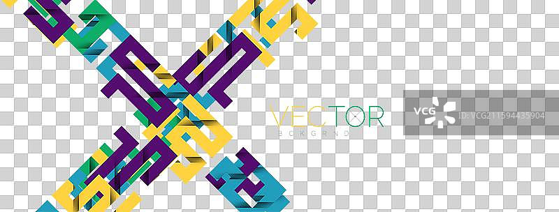 彩色弯曲线条，带有阴影纹理效果图片素材