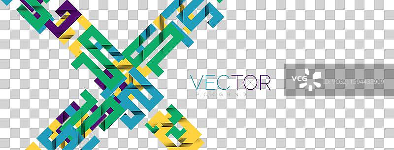 彩色弯曲线条，带有阴影纹理效果图片素材