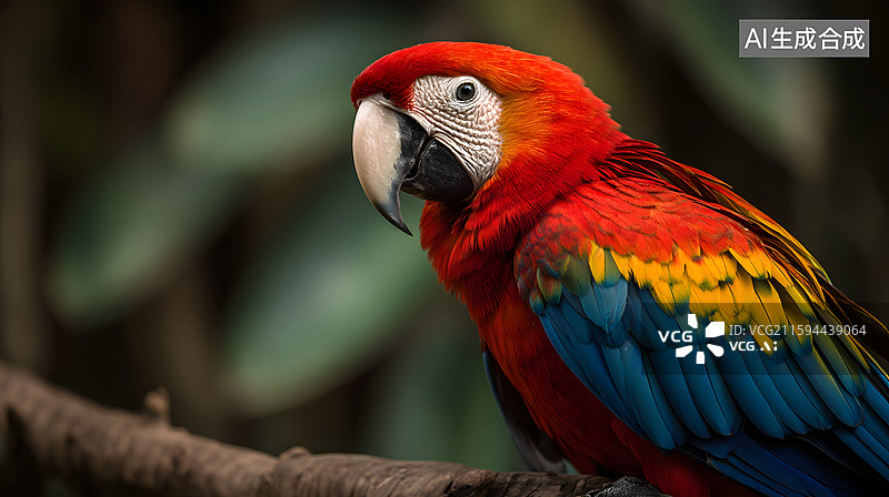 【AI数字艺术】鹦鹉的特写图片素材