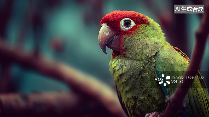 【AI数字艺术】鹦鹉的特写图片素材