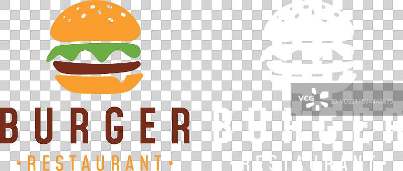 汉堡店标志，餐厅徽章，咖啡汉堡标签图片素材