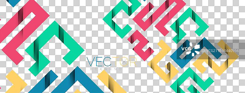 彩色弯曲线条，带有阴影纹理效果图片素材