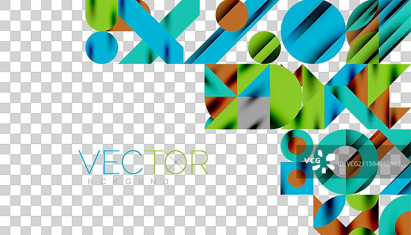 新孟菲斯几何图案，带有圆形图片素材