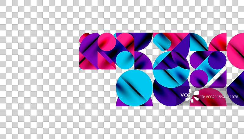 彩色、半圆、方形和圆形的组合图片素材