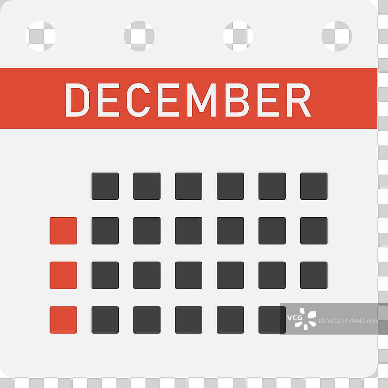 日历图标页面十二月模板图片素材