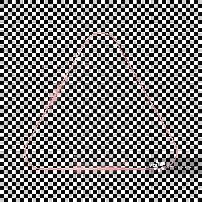 玫瑰金发光的圆形三角形边框图片素材