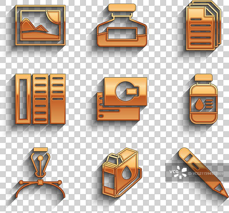 名片打印机墨盒铅笔图片素材