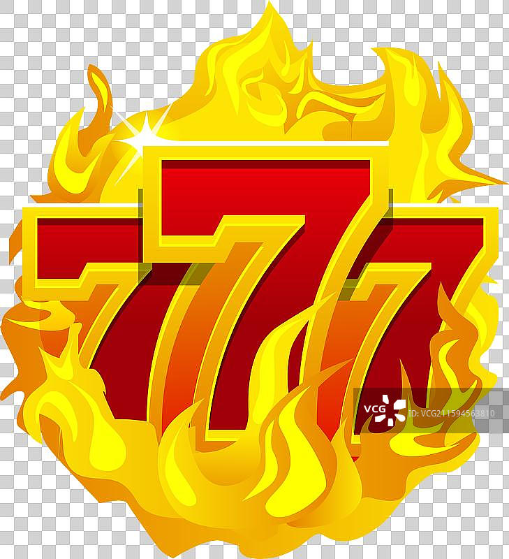 777 标志设计元素 象征 赌场火焰图片素材