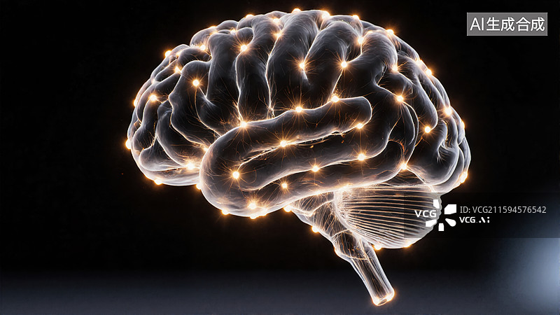 【AI数字艺术】大脑神经活动图片素材