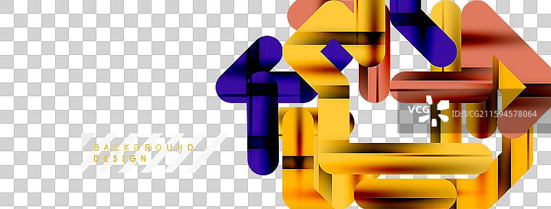 抽象背景 - 彩色线条构图图片素材