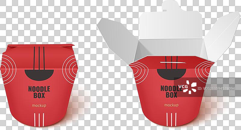 红色的中式外卖食品包装面条盒图片素材