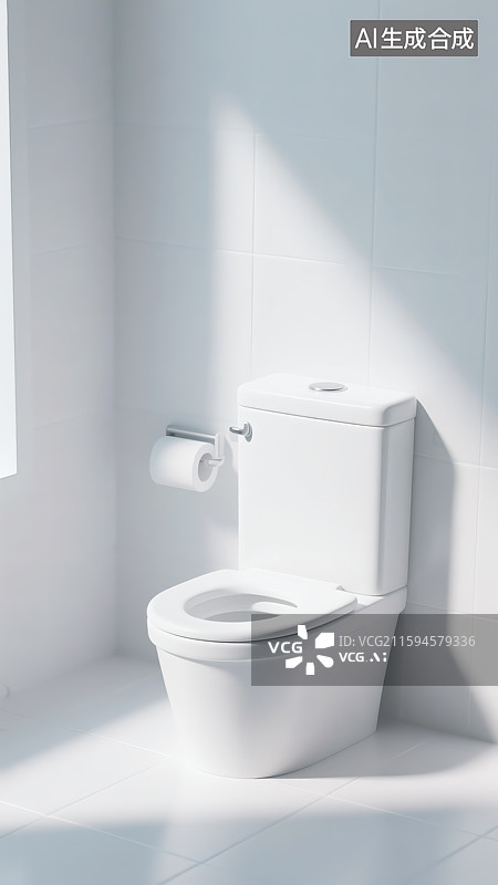 【AI数字艺术】干净的卫生间马桶图片素材