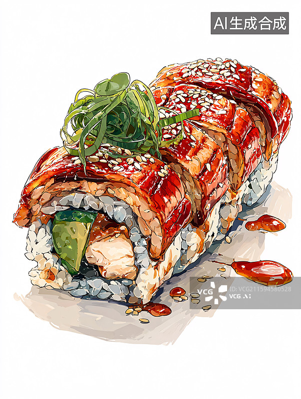 【AI数字艺术】日式鳗鱼寿司图片素材