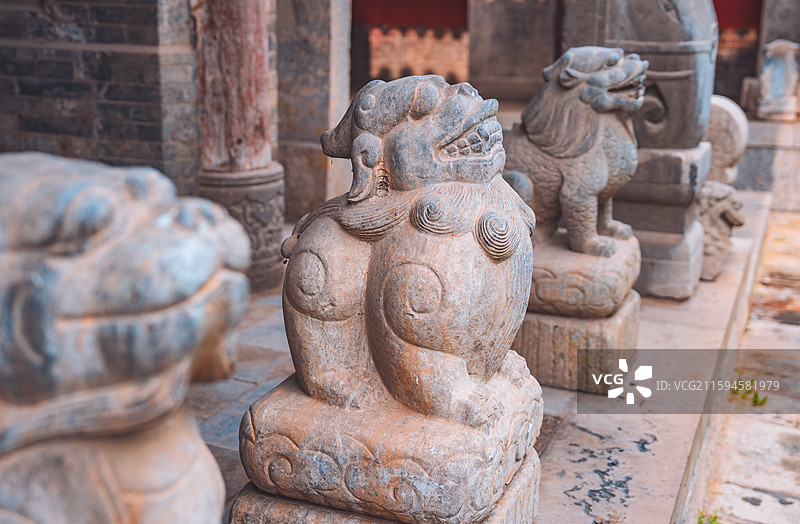 阳泉盂县大王庙石兽图片素材