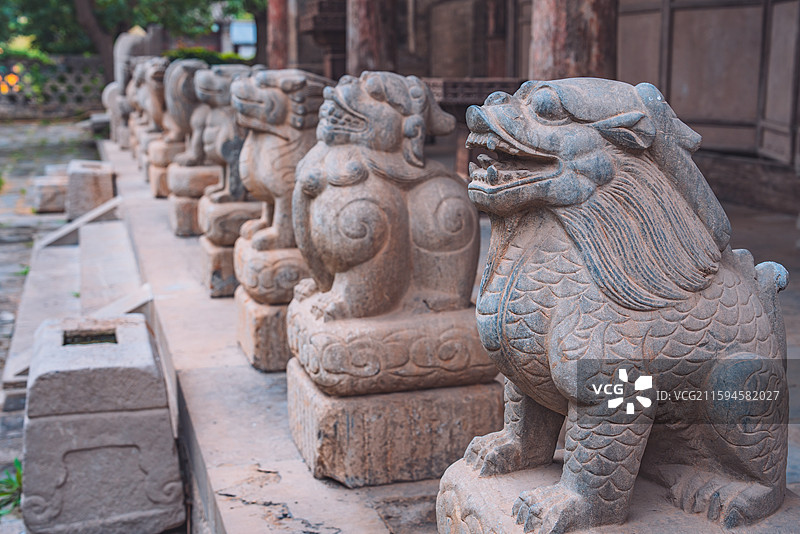 阳泉盂县大王庙石兽图片素材