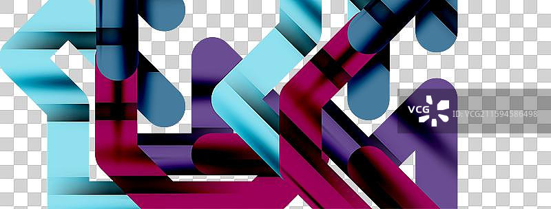 抽象背景 - 彩色线条构图图片素材