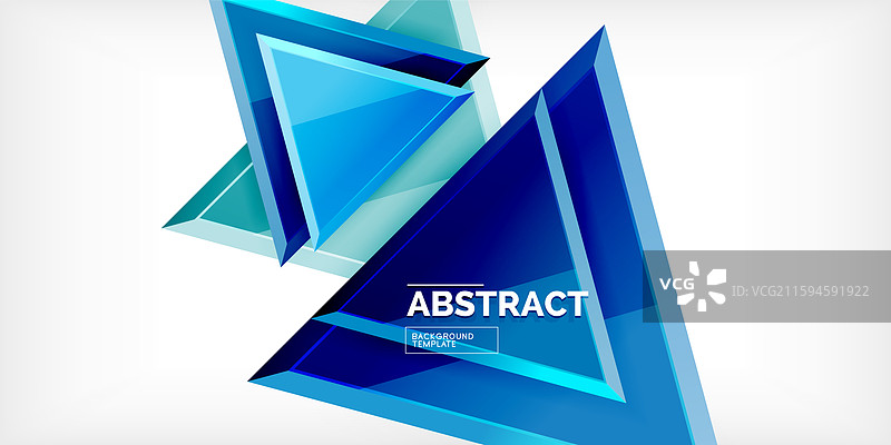 抽象背景 - 彩色三角形，具有3D效果图片素材