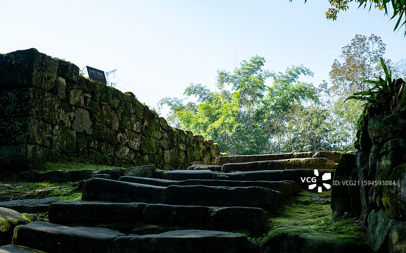 世界文化遗产湖北咸丰县唐崖土司城址东城门遗址图片素材
