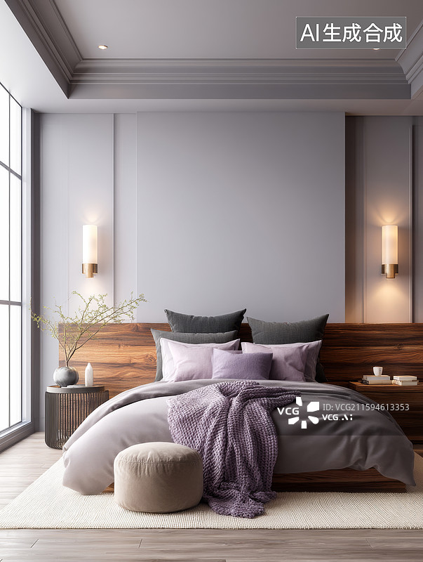 【AI数字艺术】现代简约卧室设计图片素材