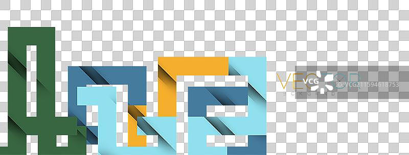 彩色弯曲线条，带有阴影纹理效果图片素材