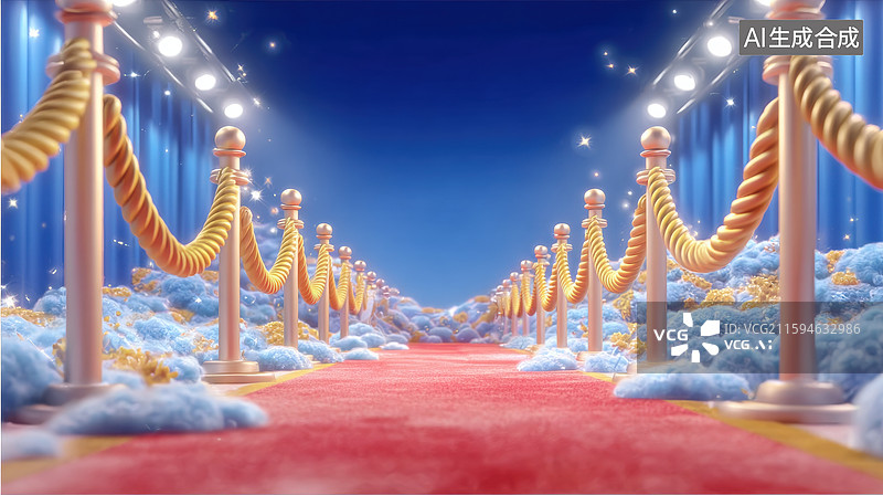 【AI数字艺术】红毯上的星光盛典图片素材