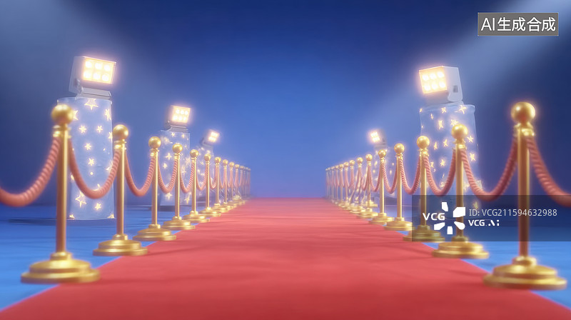 【AI数字艺术】红毯上的星光盛典图片素材