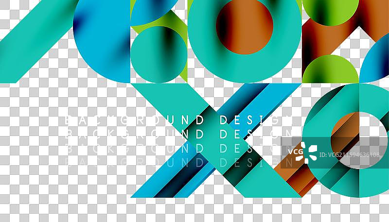 新孟菲斯几何图案与圆形图片素材