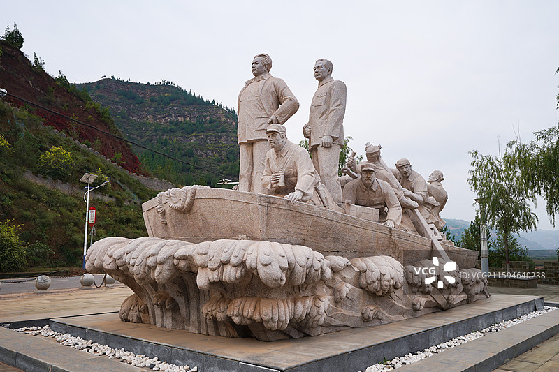 陕西吴堡县川口村 毛主席东渡黄河旧址图片素材