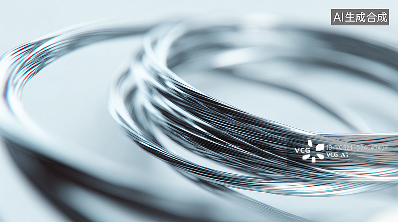 【AI数字艺术】金属丝线缠绕特写图图片素材