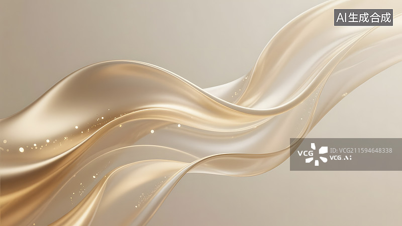 【AI数字艺术】金与香槟色渐变流体抽象金色线条背景图片素材