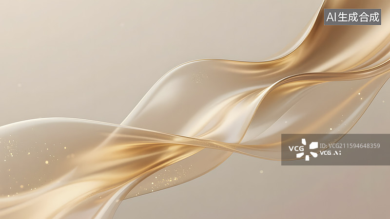 【AI数字艺术】金与香槟色渐变流体抽象金色线条背景图片素材