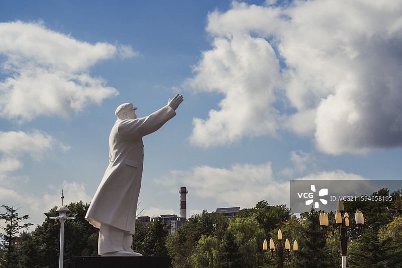 吉林长春 长影旧址博物馆毛主席雕塑图片素材