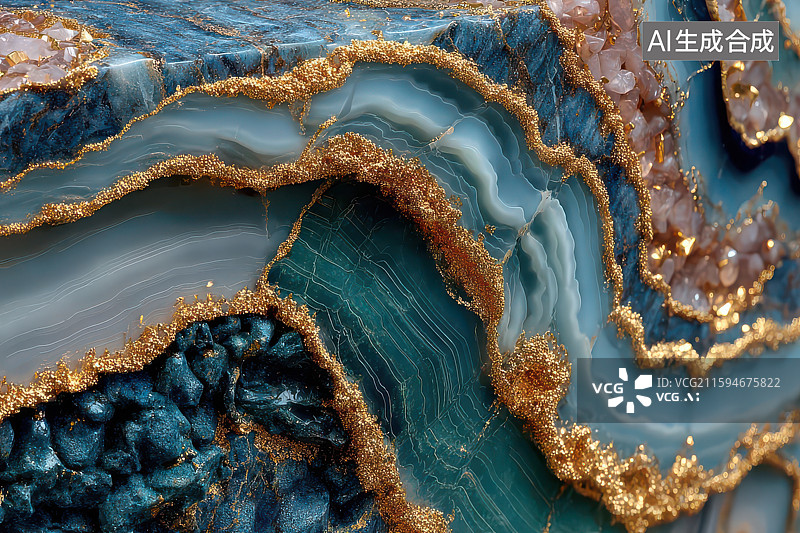 【AI数字艺术】玛瑙切片矿物层理地质纹理图图片素材