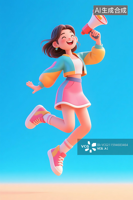 【AI数字艺术】3D三维立体C4D现代都市时尚潮流女孩女性青年人购物节卡通形象图片素材