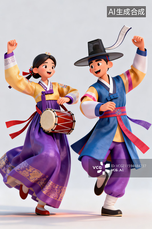 【AI数字艺术】传统服饰人物舞蹈场景图片素材