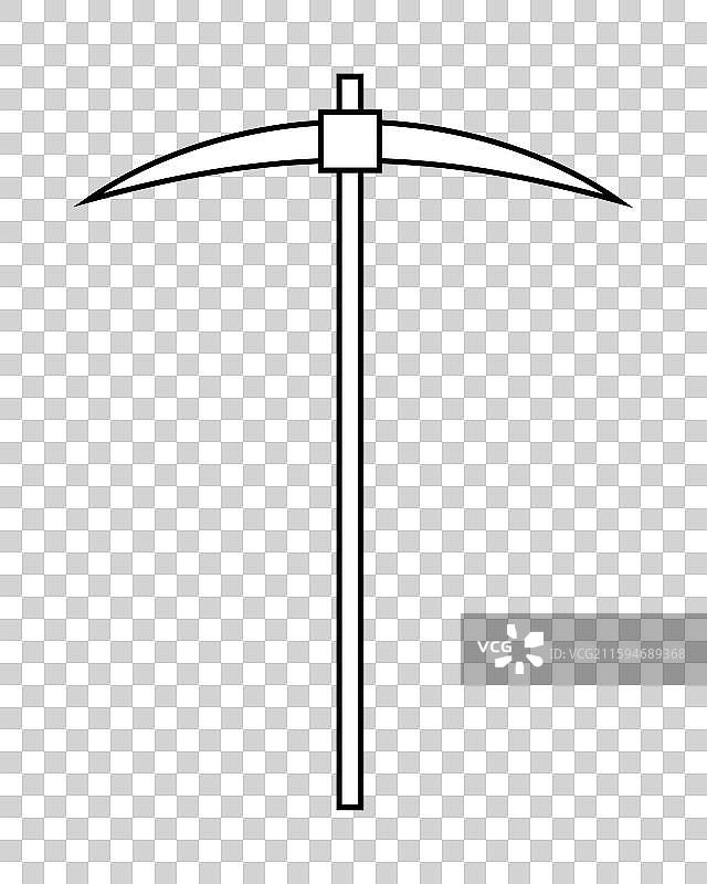 带双头刀刃的经典矿镐，放在图片素材