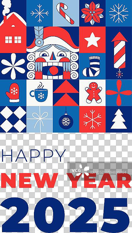 欢乐假期 极简风 圣诞新年贺卡图片素材