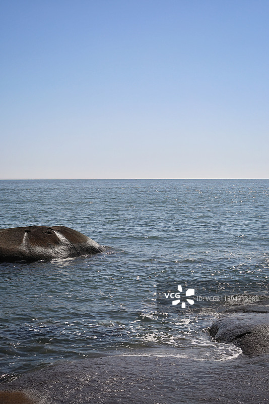 兴城觉华岛海边礁石图片素材