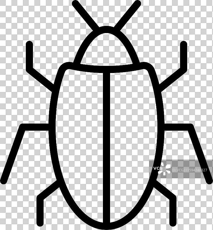 虫子图标，白色背景上孤立图片素材