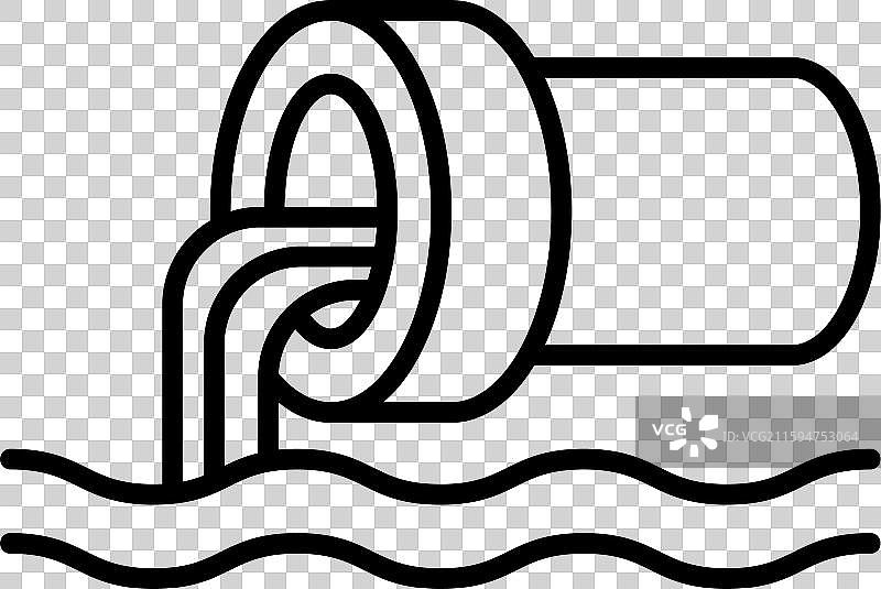 废水图标，孤立在白色背景上图片素材