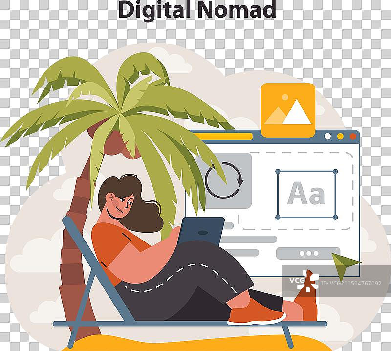 数字游民自由职业者远程工作图片素材