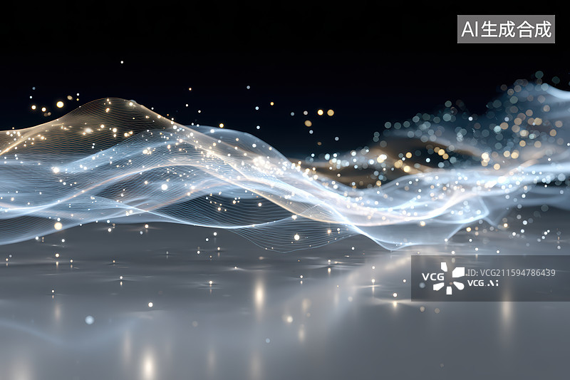 【AI数字艺术】城市夜景光影流线科技抽象图图片素材