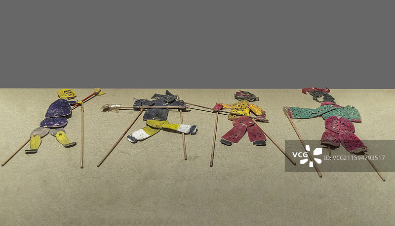 山东省日照市博物馆：黄墩皮影戏（清末民初由今莒南县传入，伴奏以京胡、二胡为主，打击乐用锣鼓、木鱼等）图片素材