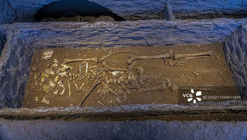 山东省日照市博物馆“日照夏商周文化陈列”：东灶子M23平／剖面图图片素材