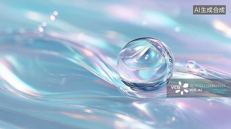 【AI数字艺术】未来感玻尿酸水滴视觉图片素材