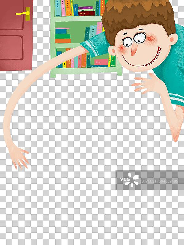 免抠元素 儿童插画 人物插画 手臂很长的男孩图片素材