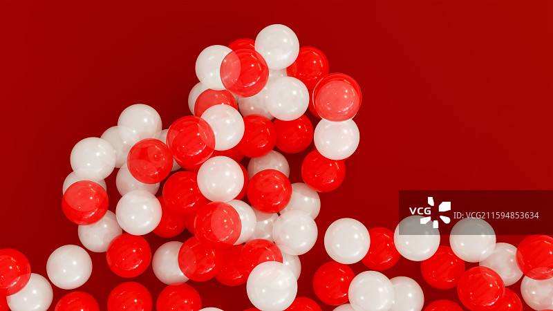 红色背景下的爱心气球节日促销电商背景图图片素材