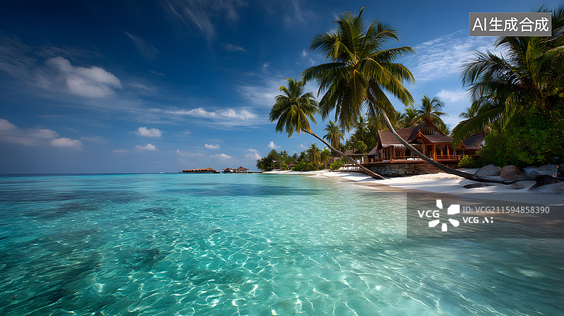 【AI数字艺术】热带海岛风光图片素材