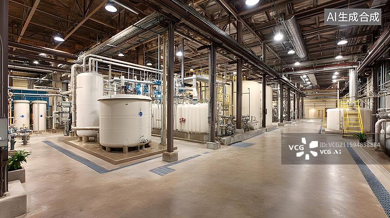 【AI数字艺术】自来水厂水处理设施图片素材