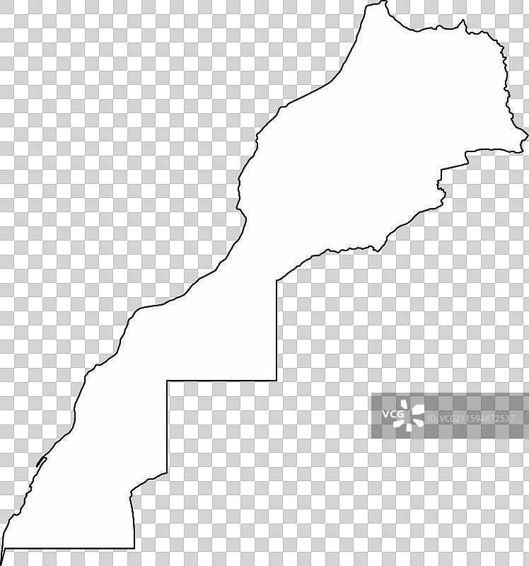 摩洛哥和西撒哈拉轮廓图图片素材